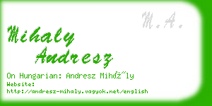 mihaly andresz business card